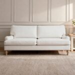Brea 3 Seater Sofa - Oyster White with Whitewash Oak Legs