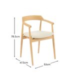 Carter Boucle Dining Armchairs - Set of 2 - Whitewash Oak Legs - Image 11