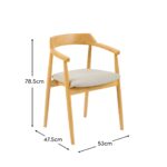 Carter Fawn Linen Dining Armchairs - Set of 2 - Pale Oak Legs - Image 10