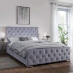 Outlet - Cavill Blue Fabric King Bed Frame