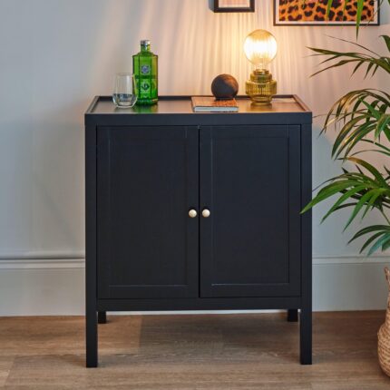 Charlie 2 Door Small Sideboard - Noir Black
