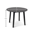 Charlie Black Dining Table Set - Round Drop Leaf - 4 Seater - Charlie Dining Chairs - Image 10