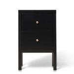 Charlie Two Drawer Bedside Table in Noir Black - Image 3