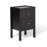 Charlie Two Drawer Bedside Table in Noir Black - Image 7