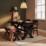 Charlotte Black Dining Table - Cross Leg - Image 2
