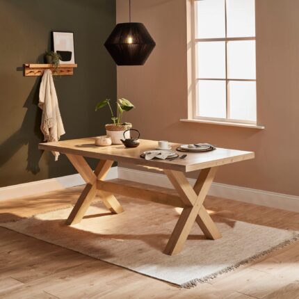 Outlet - Charlotte Whitewash Cross Leg Dining Table