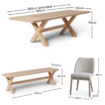 Charlotte Whitewash Extending Dining Table Set - 8 Seater - Chloe Boucle Dining Chairs & Charlotte Bench - Image 17
