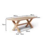 Charlotte Whitewash Dining Table - Cross Leg - Image 14