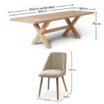 Charlotte Whitewash Extending Dining Table Set - 6 Seater - Freya Sand Dining Chairs - Whitewash Legs - Image 12