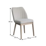 Chloe Light Beige Boucle Dining Chairs - Set of 2 - Whitewash Oak Legs - Image 8