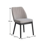Outlet - Chloe Soft Beige Dining Chairs - Set of 2 - Black Legs - Image 7
