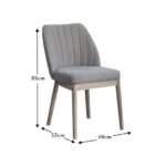 Outlet - Chloe Soft Beige Dining Chairs - Set of 2 - Whitewash Oak Legs - Image 8
