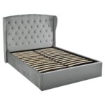 Outlet - Daisy King Size Ottoman Bed - Grey Velvet - Image 7