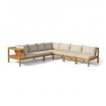 Dakota 7 Seater Wooden Corner Sofa Set - Natural Acacia - Image 5
