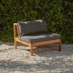 Dakota 7 Seater Wooden Corner Sofa Set - Natural Acacia with Grey Cushions - Image 3
