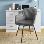Darcy Office Swivel Chair - Grey with Black Legs
