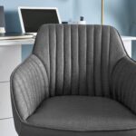 Darcy Office Swivel Chair - Grey with Black Legs - Image 2