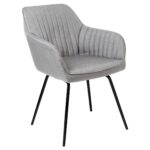 Darcy Office Swivel Chair - Grey with Black Legs - Image 5