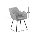 Darcy Office Swivel Chair - Grey with Black Legs - Image 6