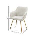 Darcy Office Swivel Chair - Soft Beige with Gold legs - Image 5