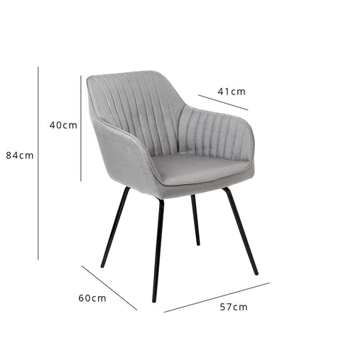 Darcy grey swivel chair - Laura James