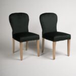 Outlet - Edward Dining Chairs - Set of 2 - Green & Light Wood