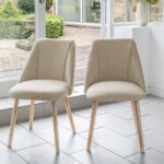Amelia Whitewash Oval Extending Dining Table Set - 6 Seater - Freya Sand Dining Chairs - Whitewash Oak Legs - Image 2