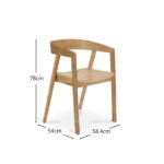 Ella Pale Oak Wood Dining Armchairs - Set of 2 - Image 5