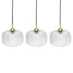 Elland 20cm Triple Glass Pendant Lights - Gold