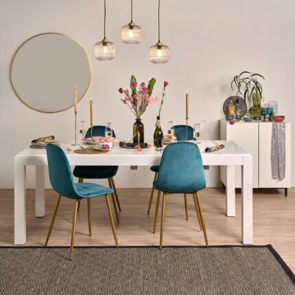 Outlet - Ellis Dining Chairs - Set of 2 - Teal & Gold