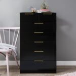Essie Tall 7 Drawer Chest of Drawers - Black