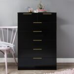 Outlet - Essie Tall 7 Drawer Chest of Drawers - Black - Image 2