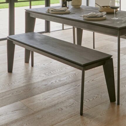 Ethan 3 Seater Mango Wood Dining Bench - Ash Grey