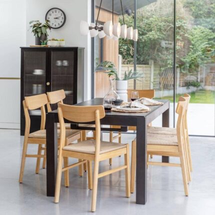 Outlet - Faye Wooden Woven Chairs Set of 2 - Pale Oak