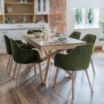 Outlet - Freya Armchairs - Set Of 2 - Fern Green with Whitewash Oak Legs - Image 2
