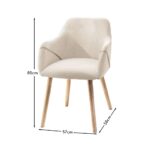 Freya Boucle Armchairs - Set of 2 - Whitewash Oak Legs - Image 4