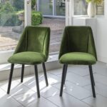Amelia Black Extendable Dining Table Set - 6 Seater - Freya Fern Green Dining Chairs - Black Legs - Image 10