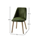 Freya Fern Green Dining Chairs - Set of 2 - Chalked Mangowood Legs - Image 2