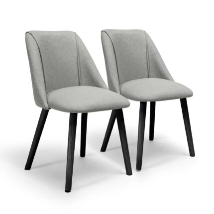Outlet - Freya Dining Chairs - Set Of 2 - Fossil with Black Oak Legs