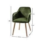 Outlet - Freya Armchairs - Set Of 2 - Fern Green with Whitewash Oak Legs - Image 3
