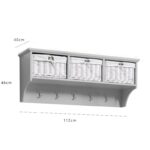Outlet - Fyfield Coat Hooks with Shelf & Storage Baskets - Grey - Image 5