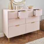 Gloria 8 Drawer Chest of Drawers - Blush Pink & Brass Effect - Image 3