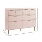 Gloria 8 Drawer Chest of Drawers - Blush Pink & Brass Effect - Image 7