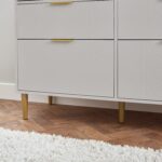 Gloria 8 Drawer Chest of Drawers - Grey & Brass Effect - Image 5