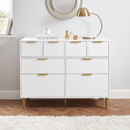 Gloria 8 Drawer Chest of Drawers - White