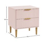Gloria Bedside Tables - Set of 2 - Blush Pink & Brass Effect - Image 7