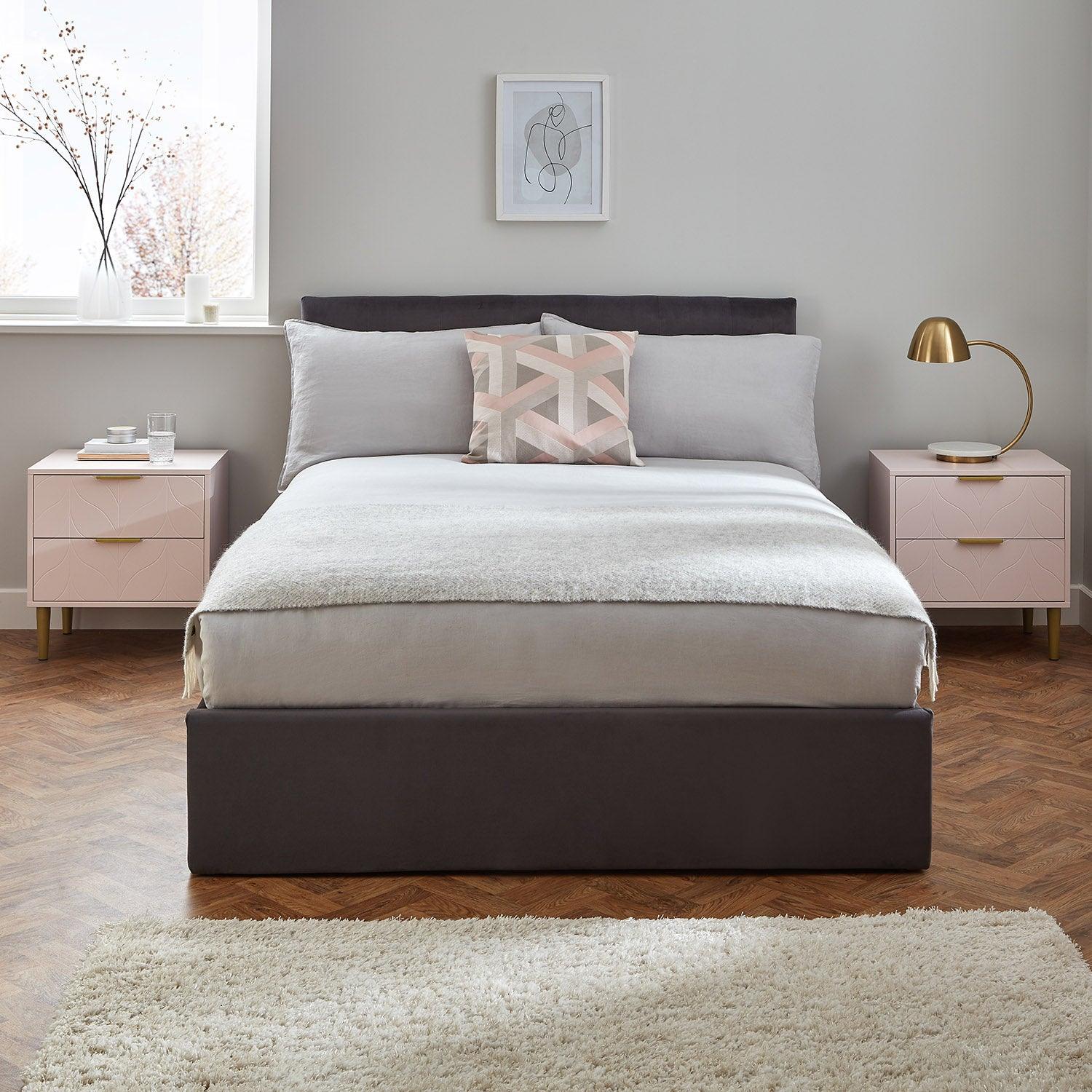 gloria-bedside-tables-set-of-two-pale-pink-and-brass-effect-laura-james-1 Gloria Bedside Tables - Set of 2 - Blush Pink & Brass Effect