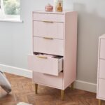 Outlet - Gloria Tallboy - Blush Pink & Brass Effect - Image 3