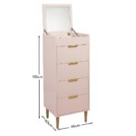 Outlet - Gloria Tallboy - Blush Pink & Brass Effect - Image 7