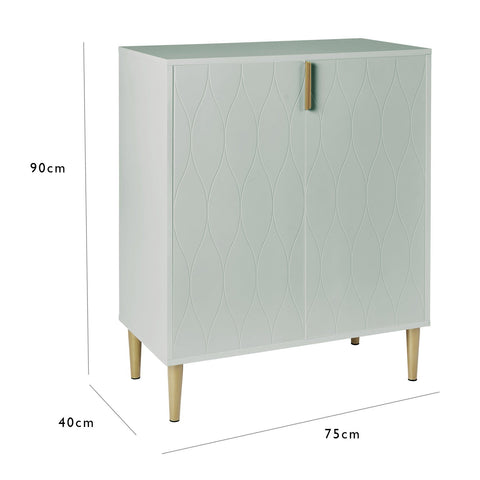 Outlet - Gloria Small Sideboard - Pale Sage Green & Brass Effect 1 Gloria small sideboard - sage green - Laura James